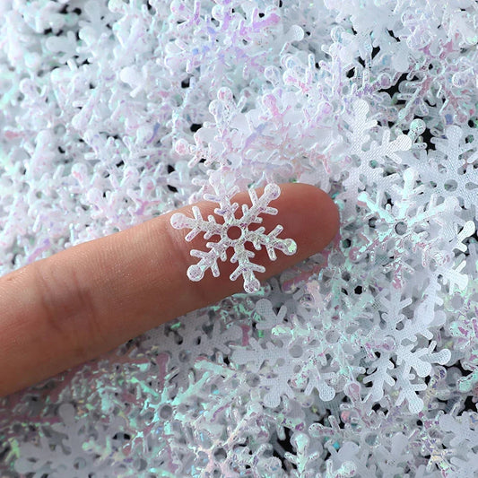 Confettis Flocons de Neige 300pcs – Décoration de Noël 2cm pour Sapin & Fêtes