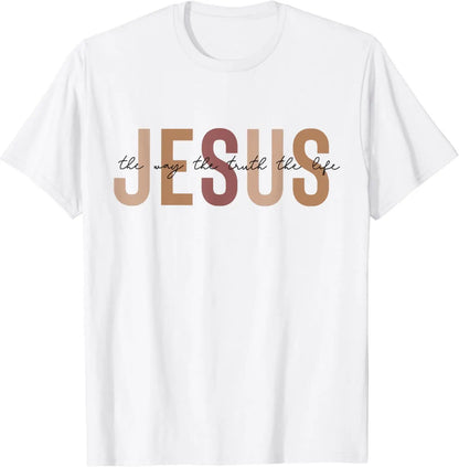 T-shirt chrétien Jésus, le chemin, la vérité, la vie – modèle unisexe vintage