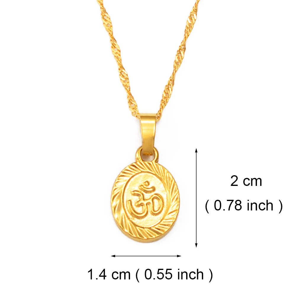 Collier Om doré – Bijou spirituel hindou inspiré du yoga