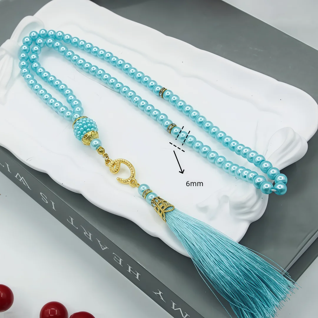 Lot de 12 Tasbih Musulmans 99 Perles avec Pompon – Chapelets de Prière Ramadan & Eid