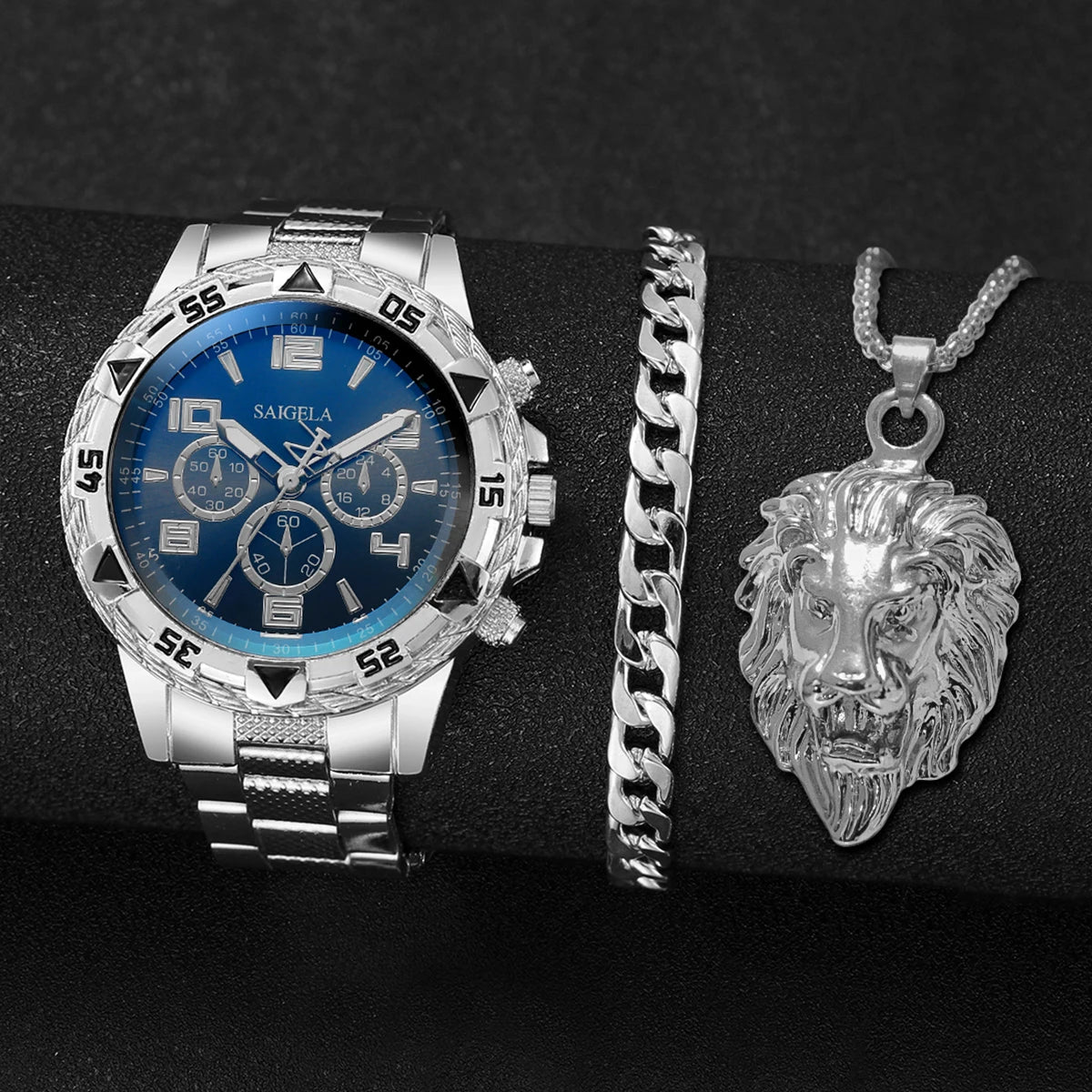 Coffret Montre Homme Cadran Arabe 3 Pièces – Montre & Bijoux