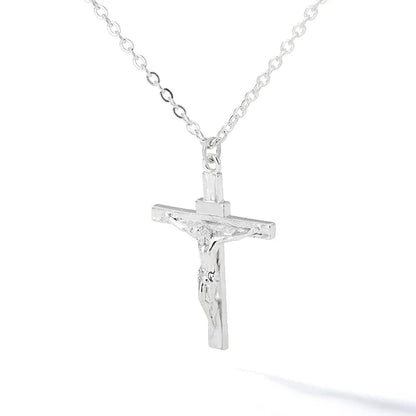 Collier Croix Chrétienne en Acier Inoxydable – Pendentif Jésus – Bijou de Foi Homme & Femme