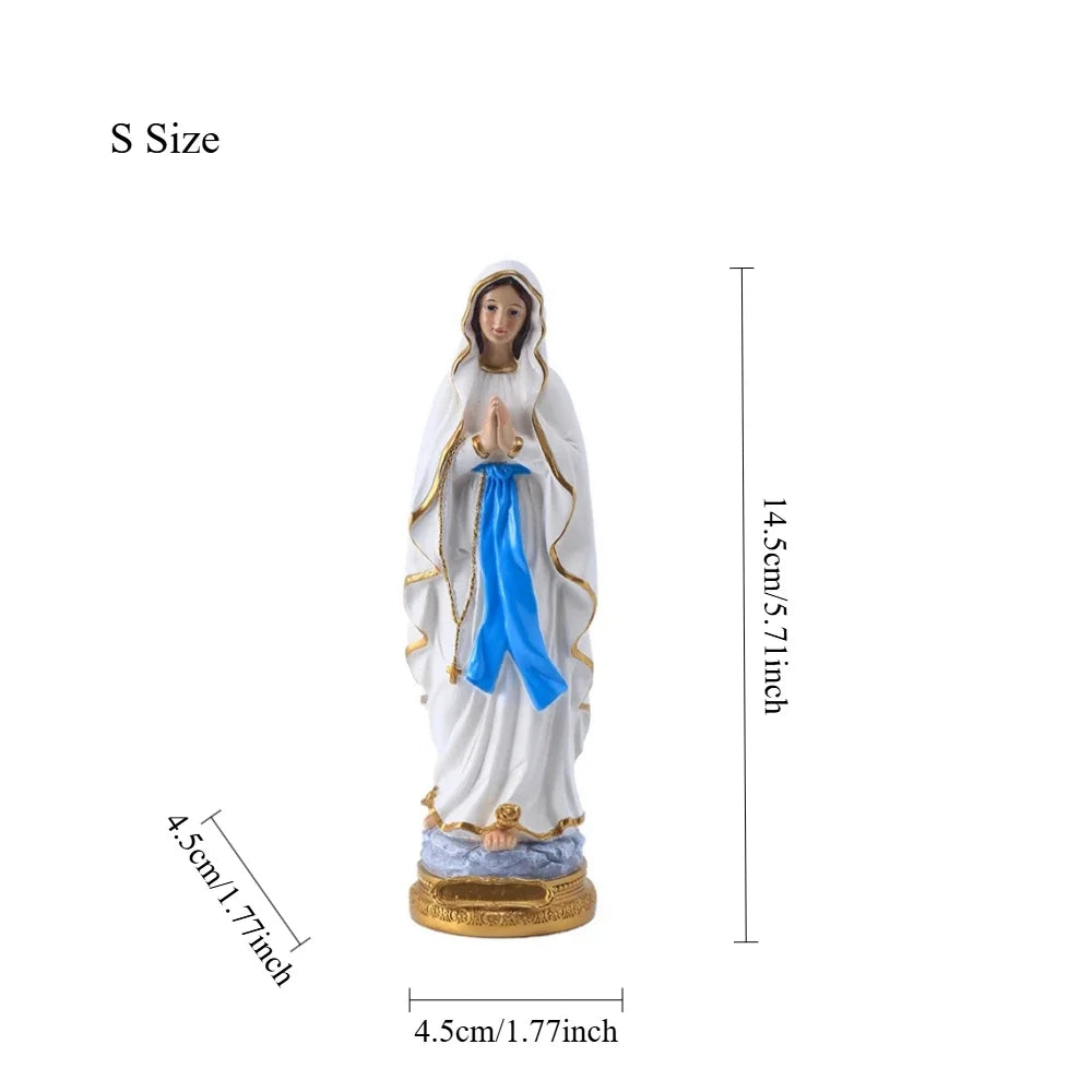 Statue religieuse Notre-Dame de Lourdes – figurine décorative en résine