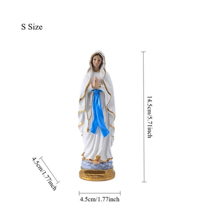 Statue religieuse Notre-Dame de Lourdes – figurine décorative en résine