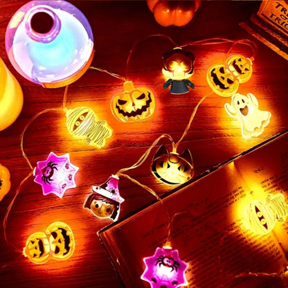 Guirlande Citrouille LED Halloween 🎃 – Décoration Lumineuse avec 10 ou 20 LEDs