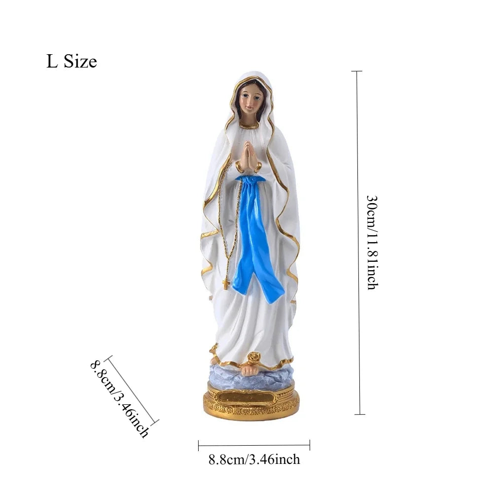 Statue religieuse Notre-Dame de Lourdes – figurine décorative en résine
