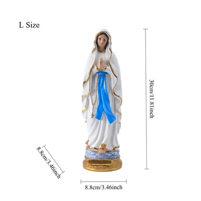 Statue religieuse Notre-Dame de Lourdes – figurine décorative en résine