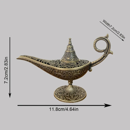 Brûleur d’Encens Antique en Métal – Lampe d’Aladin Décorative & Diffuseur d’AmbiancE