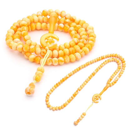 Lot de 2 Chapelets Musulmans 99 Perles – Tasbih Allah Muhammad Gravé pour Prière et Protection Spirituelle