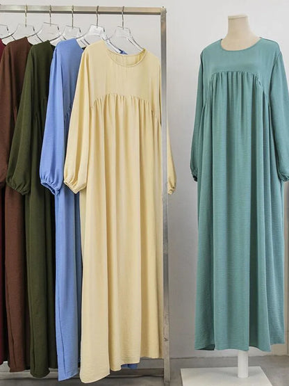 Robe longue abaya de luxe pour femme musulmane, style Dubaï, kebaya couleur unie, tenue modeste pour Ramadan, caftan africain, vêtement islamique pour femme.