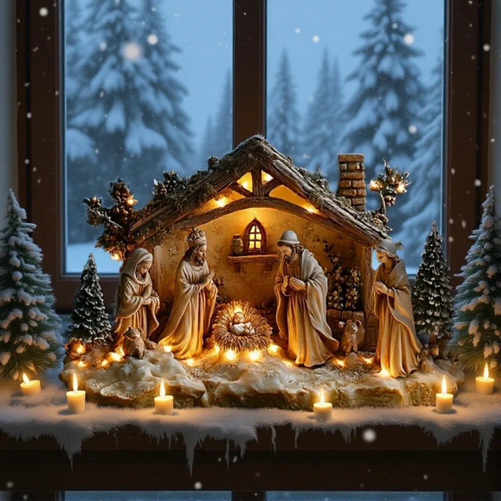 Décoration Naissance de Jésus – Centre de Table Acrylique 2D Brillant