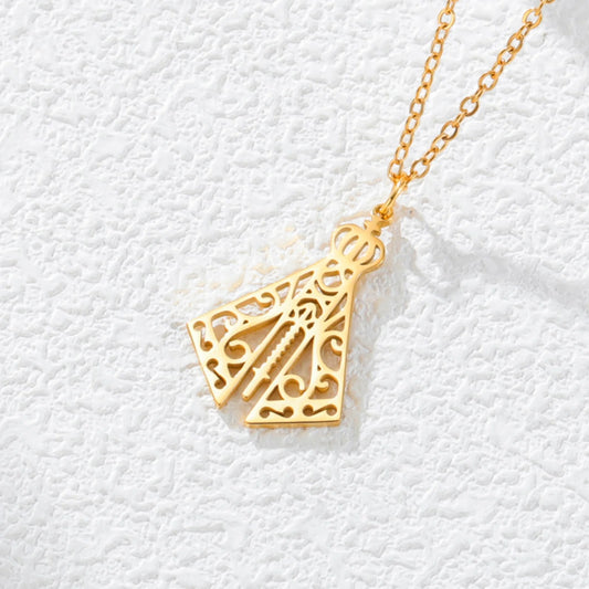 Collier Vierge de la Vallée en acier inoxydable – bijou catholique spirituel