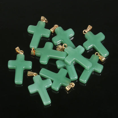 10 Pendentifs Croix en Verre Lampwork – DIY Bijoux