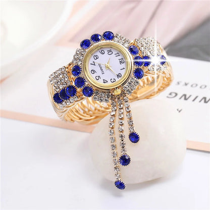 Coffret Montre Femme Strass 5 Pièces – Montre Quartz & Bijoux