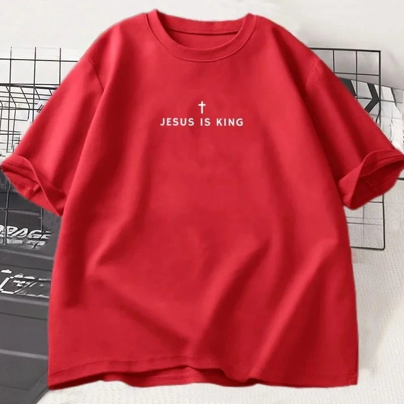 T-shirt chrétien Jésus est Roi – modèle unisexe manches courtes
