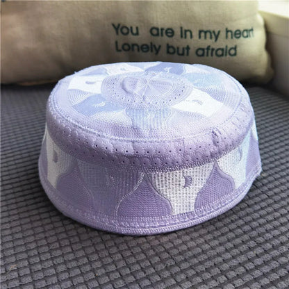 Bonnet de prière musulman homme brodé – kufi islamique en coton