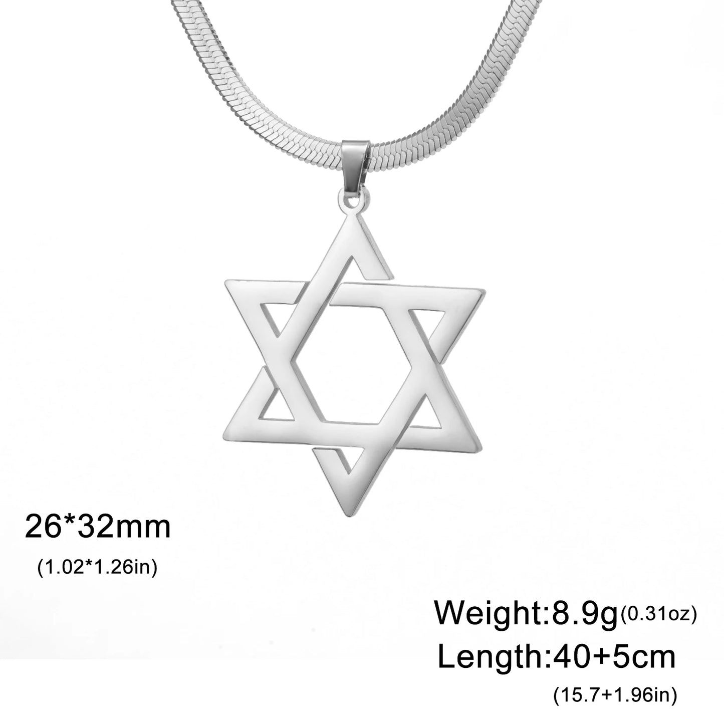 Stainless Steel Star of David Necklace – Unisex Jewish Jewelry