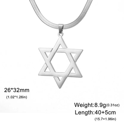 Stainless Steel Star of David Necklace – Unisex Jewish Jewelry