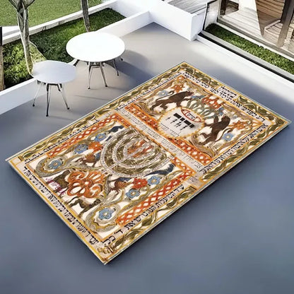 Tapis de Prière Hébreu Antidérapant – Intérieur & Cadeau Spirituel