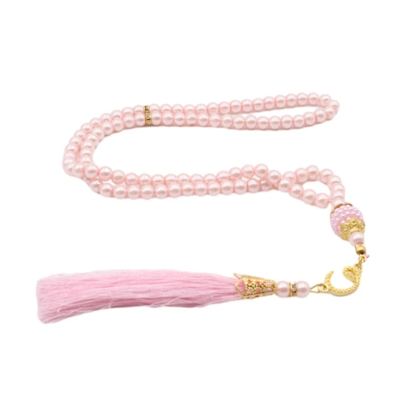 Tasbih 99 Perles Imitation Perle – Bracelet de Prière Musulman