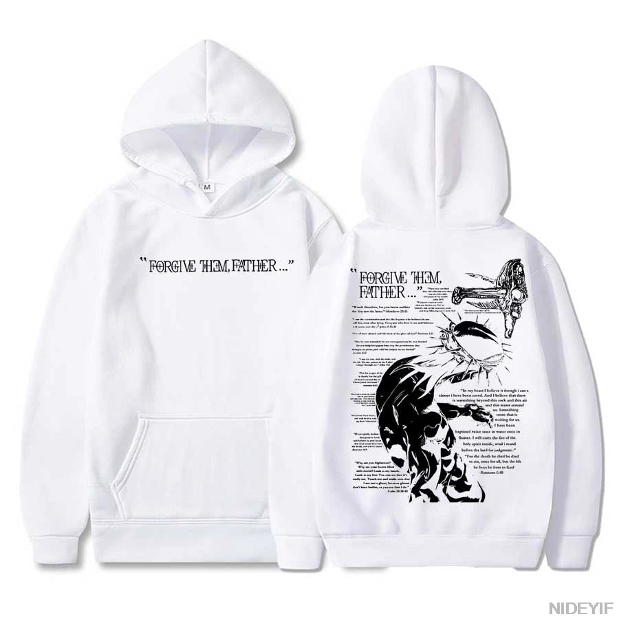 Sweat à capuche chrétien “Forgive Them Father” – Hoodie streetwear unisexe avec verset biblique
