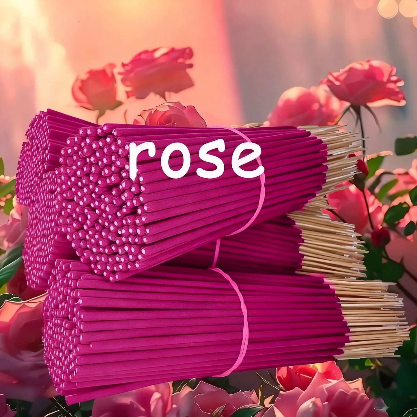 Encens floral à la rose fait main – bâtons parfumés pour intérieur et extérieur