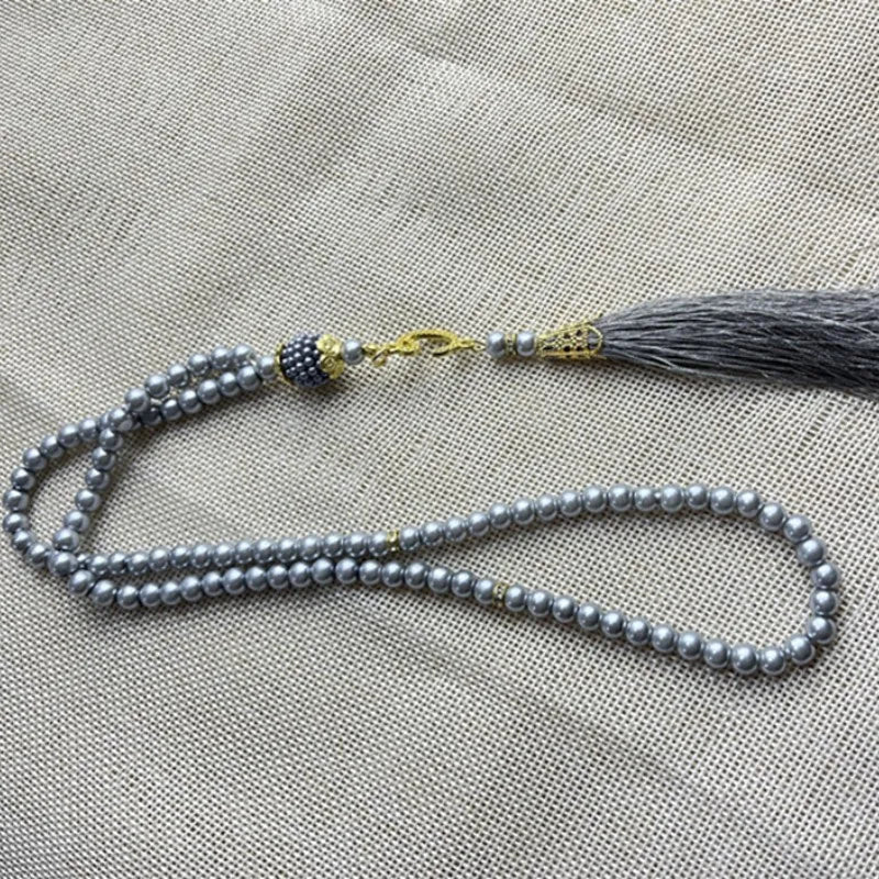 Tasbih Musulman 99 Perles 6 mm – Bracelet de Prière avec Pompon