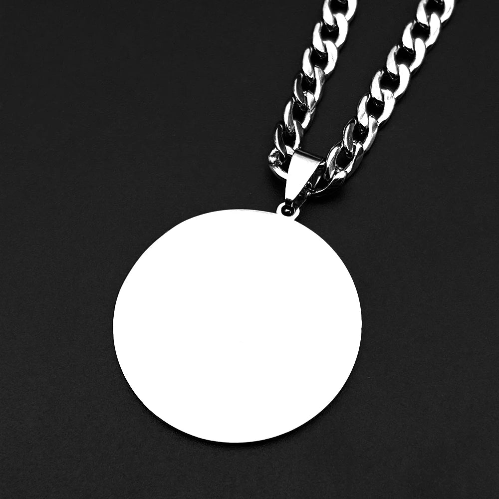 Collier médaille Saint Christophe Protect Us – bijou religieux en acier inoxydable
