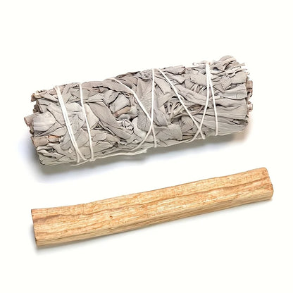Kit de purification maison – pierre, sauge blanche et palo santo péruvien, cadeau spirituel