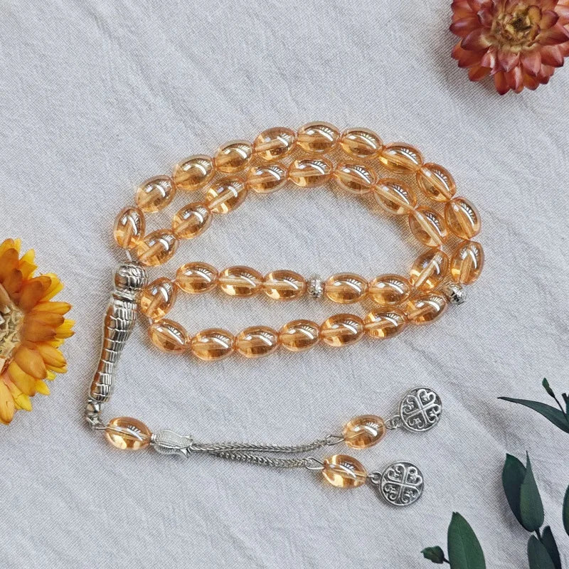 Tasbih Musulman 33 Perles en Verre – Chapelet de Prière Unisexe