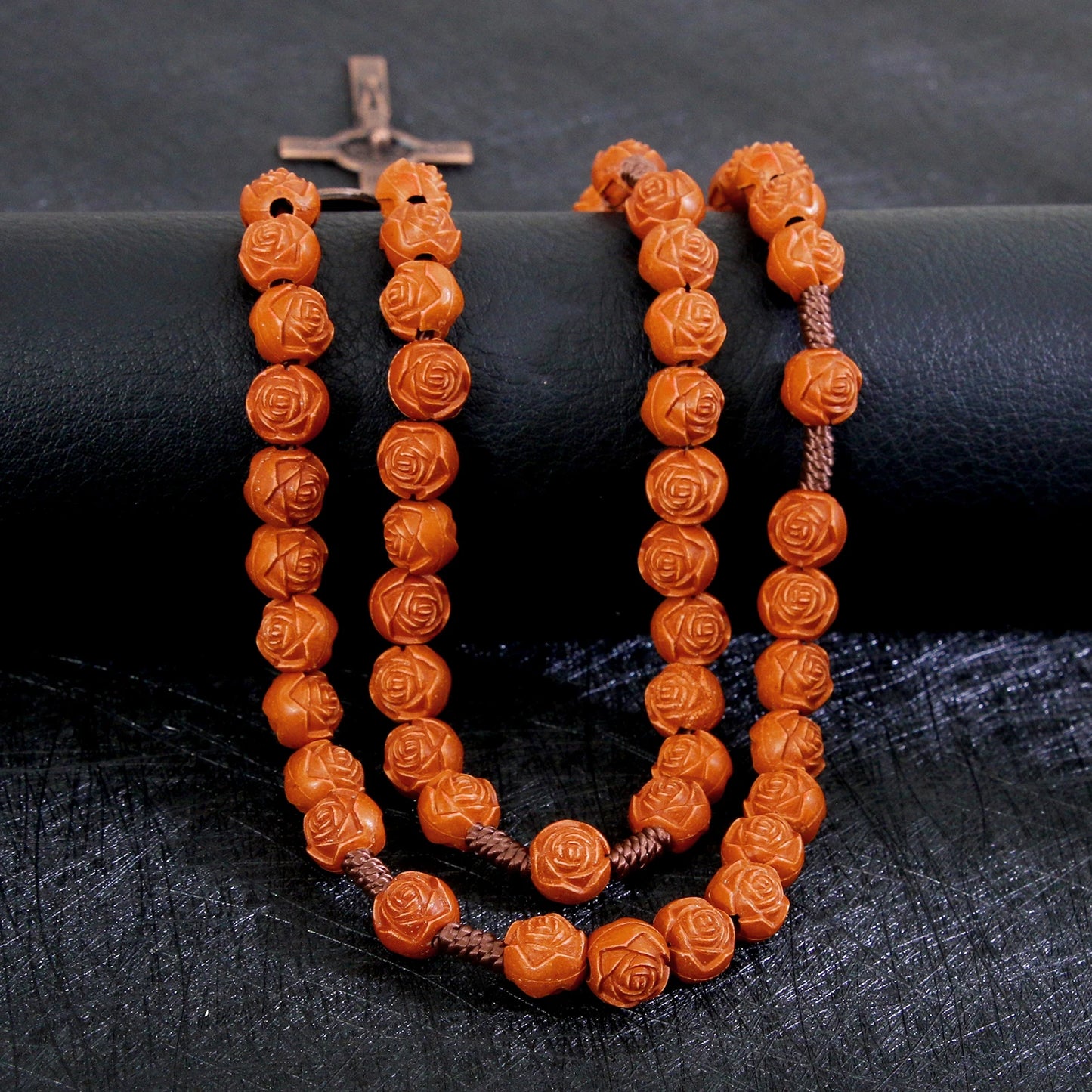 Chapelet en Perles Acryliques – Collier Croix INRI pour Hommes & Femmes | Bijou de Prière Chrétien