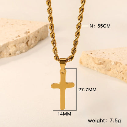 Collier Rosaire Catholique Doré en Acier Inoxydable – Pendentif Croix de Prière