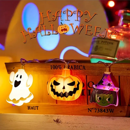 Guirlande Citrouille LED Halloween 🎃 – Décoration Lumineuse avec 10 ou 20 LEDs