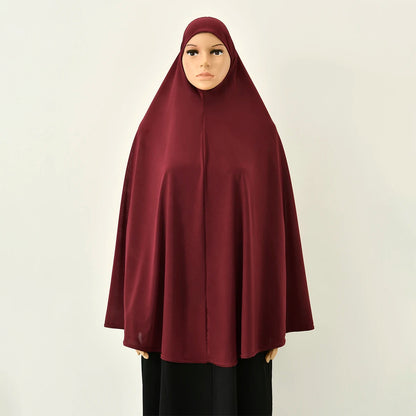 Abaya de prière musulmane pour femme avec hijab long couvrant – Coton doux, couleur unie, spécial Ramadan