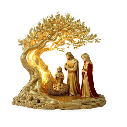 Statue “Jésus & Arbre de Vie”  – Décoration de Bureau & Maison | Cadeau Spirituel & Symbolique