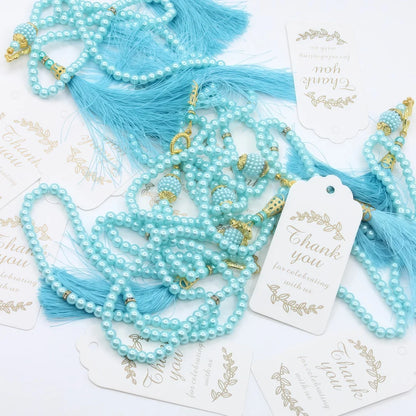 Lot de 12 Tasbih Musulmans 99 Perles avec Pompon – Chapelets de Prière Ramadan & Eid