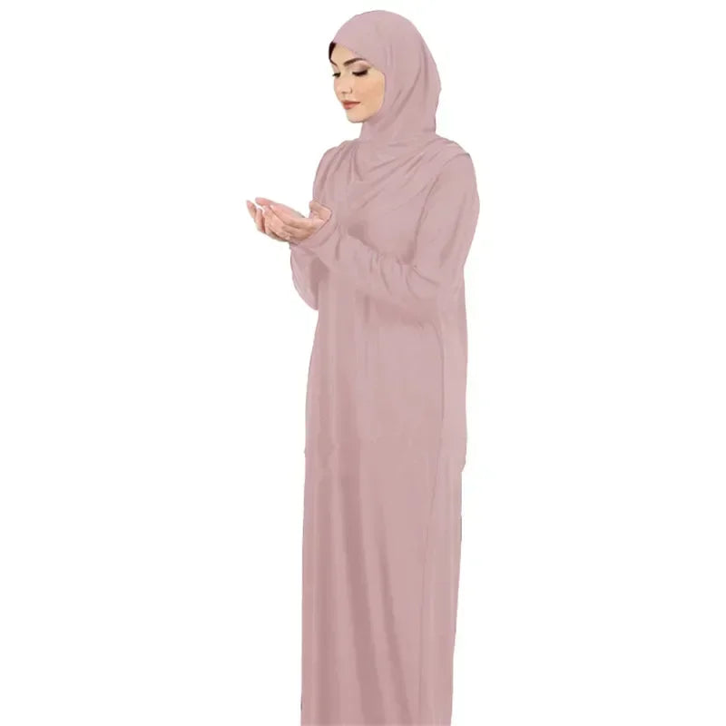 Abaya de prière une pièce avec capuche – robe musulmane femme