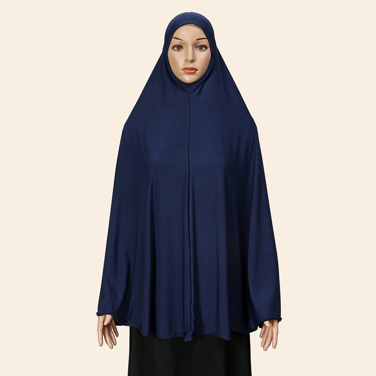 Abaya de prière musulmane pour femme avec hijab long couvrant – Coton doux, couleur unie, spécial Ramadan