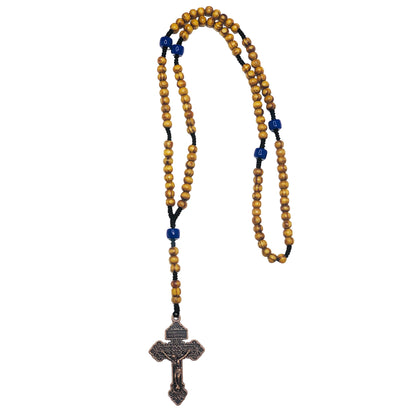 Rotes Christliches Rosenkranz-Armband – 6 mm Perlen & Jesus-Kreuz