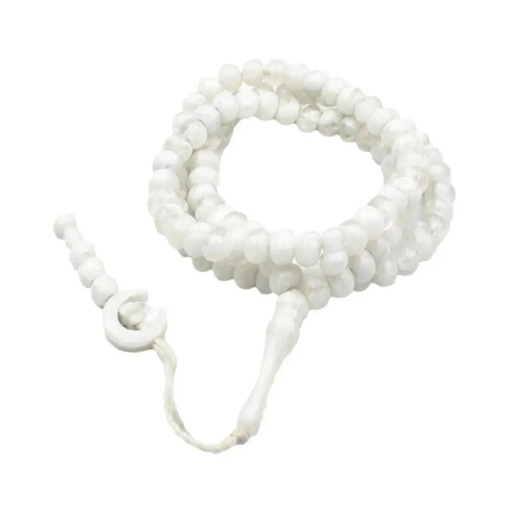 Chapelet musulman Ramadan 99 perles avec lune et étoile – tasbih islamique pour prière et dhikr