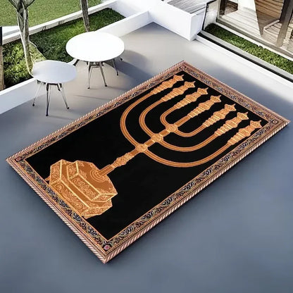 Tapis de Prière Hébreu Antidérapant – Intérieur & Cadeau Spirituel