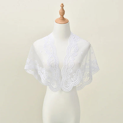 Voile de messe catholique femme en dentelle brodée – foulard Vierge Marie pour prière et église