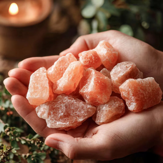 Pierre de sel rose de l’Himalaya naturelle – cristal brut spirituel pour purification et décoration