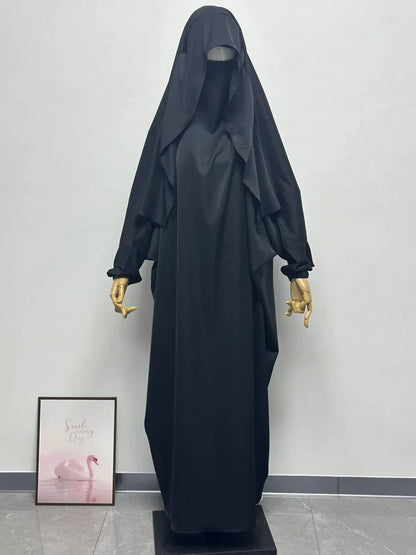 Abaya de prière une pièce avec capuche – robe musulmane femme
