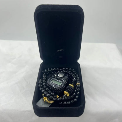 Cofre Tasbih & Contador Digital LCD – Set Espiritual Elegante Ramadan & Meditación
