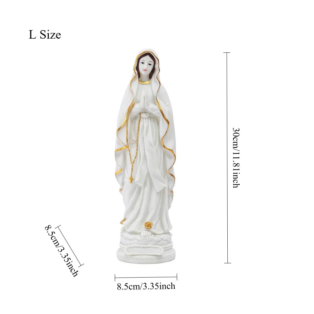 Statue religieuse Notre-Dame de Lourdes – figurine décorative en résine