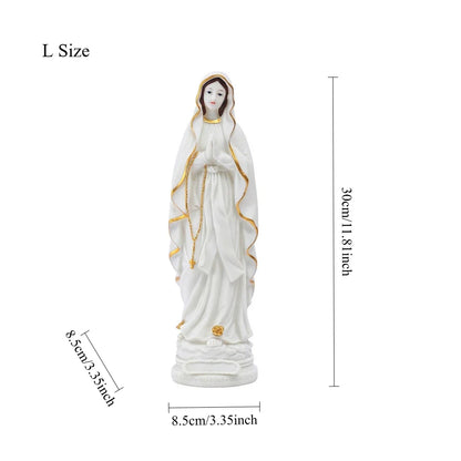 Statue religieuse Notre-Dame de Lourdes – figurine décorative en résine