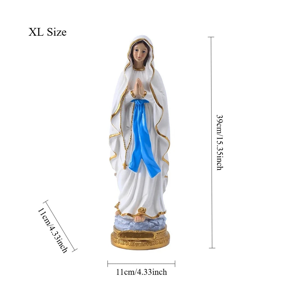 Statue religieuse Notre-Dame de Lourdes – figurine décorative en résine